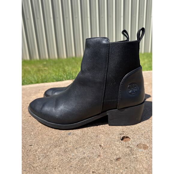 Tory Burch Black Leather Chelsea Boot 37 - Picture 3 of 8